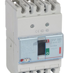 DPX³160 thermal magnetic release circuit breaker, 3 poles, with rated current of 160A and breaking capacity 36kA
