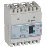 DPX³160 thermal magnetic release circuit breaker, 4 poles, with rated current of 100A and breaking capacity 36kA