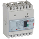 DPX³160 thermal magnetic release circuit breaker, 4 poles, with rated current of 125A and breaking capacity 36kA
