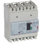 DPX³160 thermal magnetic release circuit breaker, 4 poles, with rated current of 160A and breaking capacity 36kA