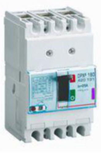 DPX³160 thermal magnetic release circuit breaker, 4 poles, with rated current of 25A and breaking capacity 50kA