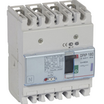 DPX³160 thermal magnetic release circuit breaker, 4 poles, with rated current of 80A and breaking capacity 50kA