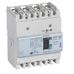 DPX³160 thermal magnetic release circuit breaker, 4 poles, with rated current of 160A and breaking capacity 50kA