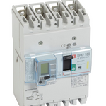 DPX³160 thermal magnetic release circuit breaker with earth leakage module, 4 poles 25A and breaking capacity 16kA