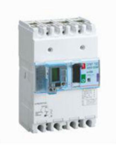 DPX³160 thermal magnetic release circuit breaker with earth leakage module, 4 poles 40A and breaking capacity 16kA