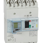 DPX³160 thermal magnetic release circuit breaker with earth leakage module, 4 poles 100A and breaking capacity 16kA
