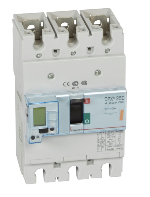DPX³250 electronic release circuit breaker, 3 poles 40A and breaking capacity 25kA