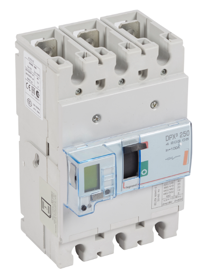 DPX³250 electronic release circuit breaker, 3 poles 100A and breaking capacity 25kA