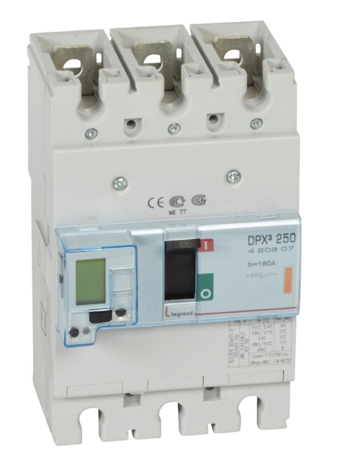 DPX³250 electronic release circuit breaker, 3 poles 160A and breaking capacity 25kA