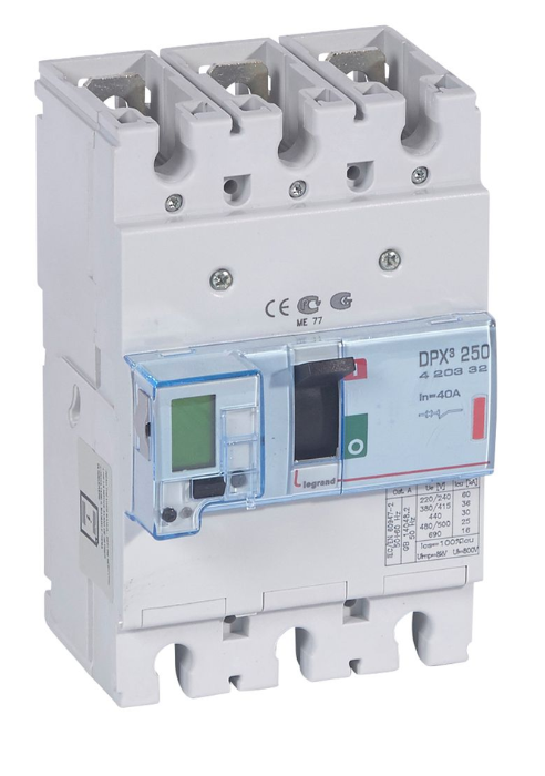 DPX³250 electronic release circuit breaker, 3 poles 40A and breaking capacity 36kA