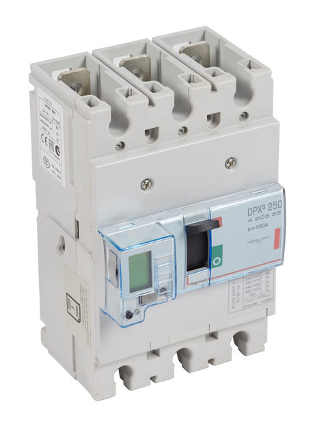 DPX³250 electronic release circuit breaker, 3 poles 100A and breaking capacity 36kA