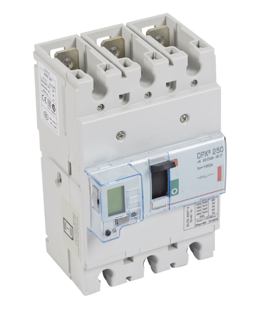 DPX³250 electronic release circuit breaker, 3 poles 160A and breaking capacity 36kA