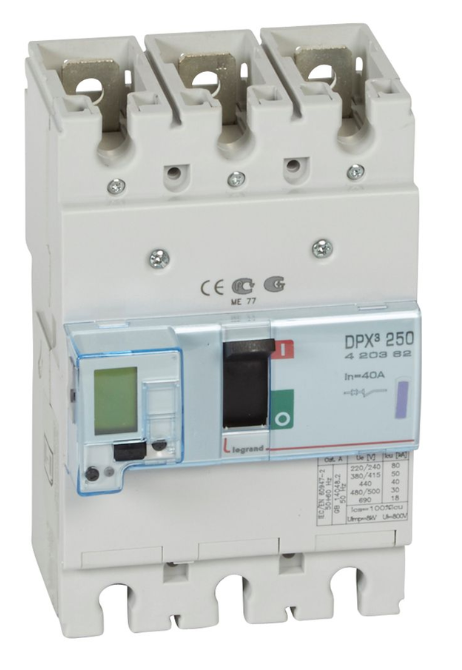 DPX³250 electronic release circuit breaker, 3 poles 40A and breaking capacity 50kA