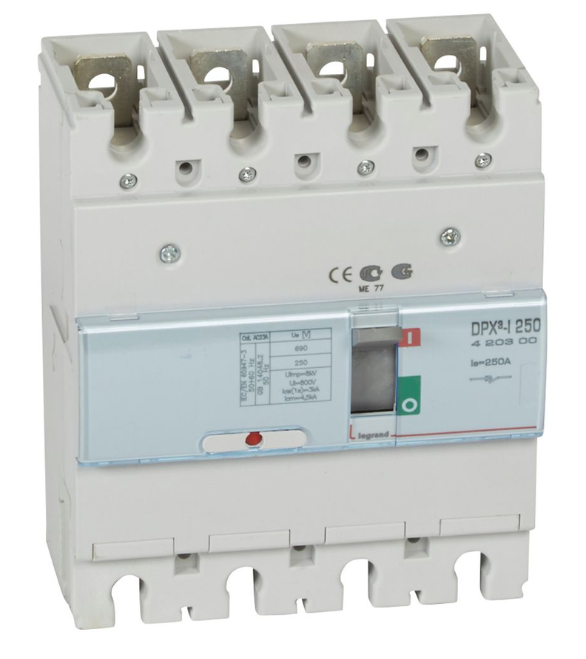 DPX³-I 250 trip-free switch, 4 poles, with rated current of 250A