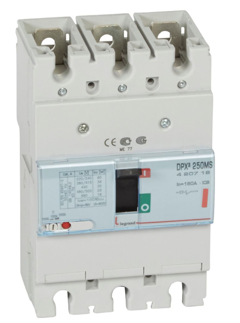 MCCB DPX³ 250 - Only mag 3P 160A 36kA - Adjustable magnetic protection - 220-690V - 36kA Icu at 400V
