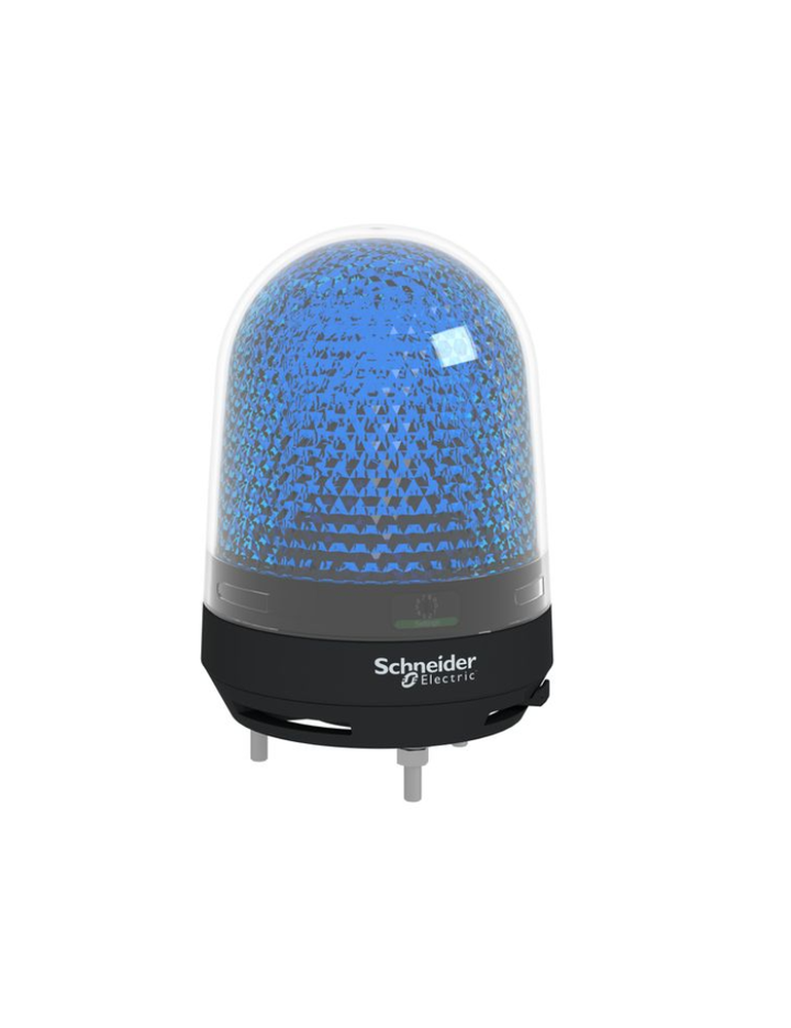 Illuminated beacon with buzzer, blue, Ø100, 70...90 dB, integral LED, 100...230 V AC