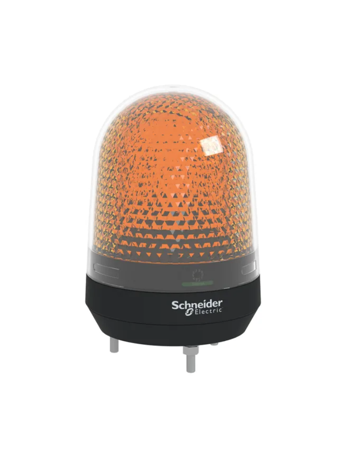 Illuminated beacon with buzzer, orange, Ø100, 70...90 dB, integral LED, 100...230 V AC
