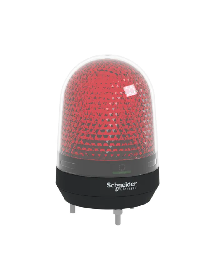 Illuminated beacon with buzzer, red, Ø100, 70...90 dB, integral LED, 100...230 V AC