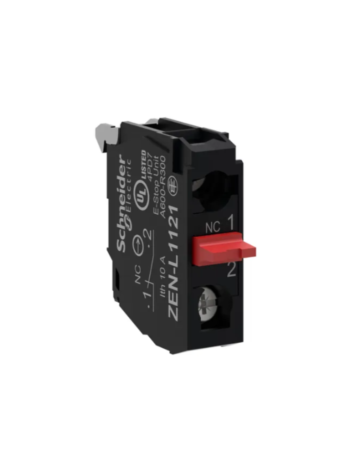 Harmony, 22mm Push Button, contact block, panel mount, 1 NC, screw clamp terminal