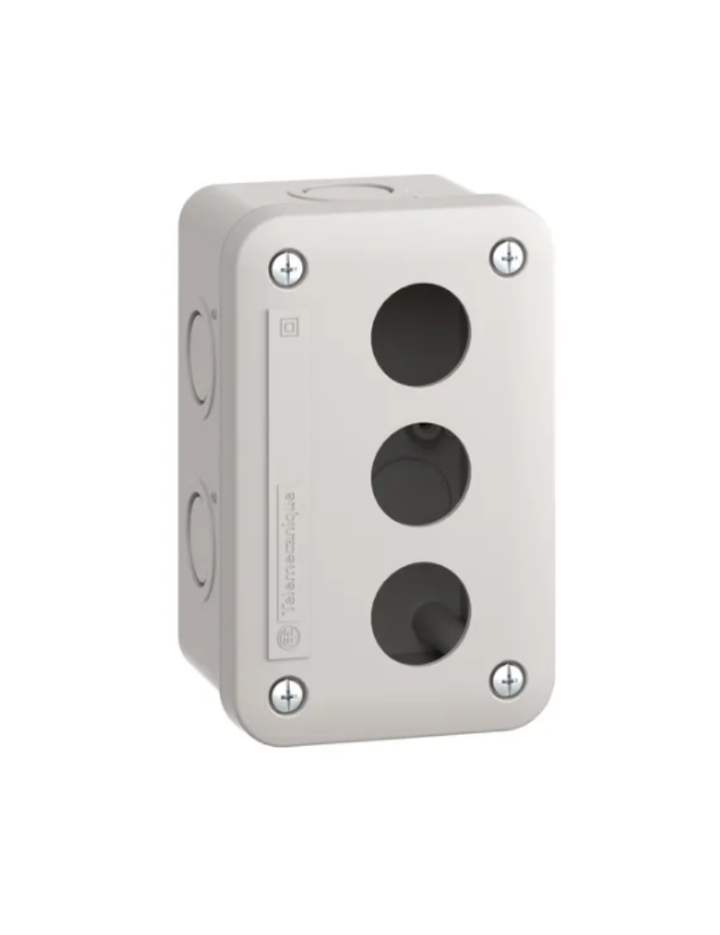 empty control station - light grey - 3 cut-outs - IP54 - for XB7 Ø 22 mm