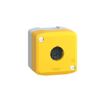 Empty enclosure, plastic, yellow lid for push button Ø22, 1 cut-out