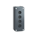 dark grey empty enclosure lid with light grey base - 4 cut-outs