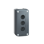 dark grey empty enclosure lid with light grey base - 3 cut-outs
