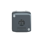 Empty enclosure, plastic, dark grey lid, for push button Ø22, 1 cut-out