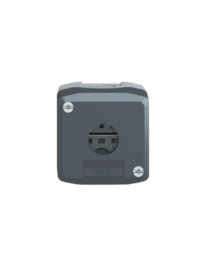 Empty enclosure, plastic, dark grey lid, for push button Ø22, 1 cut-out
