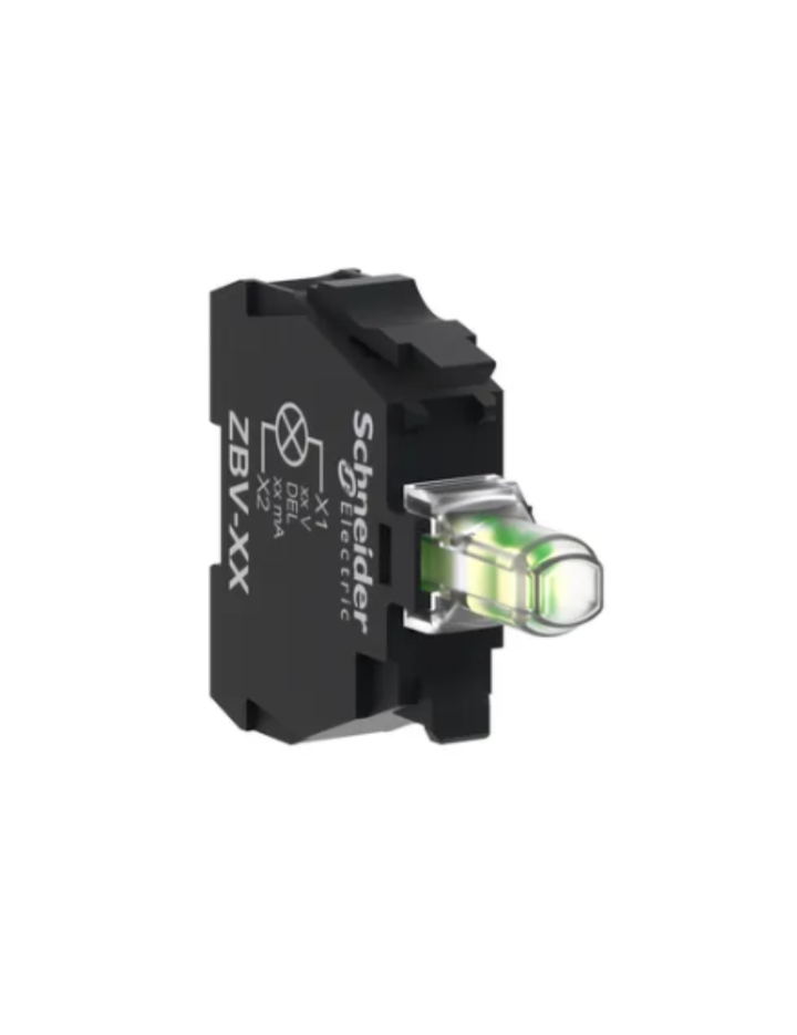 Light block, Harmony XB4, Harmony XB5, white, for head 22mm, universal LED, screw clamp terminals, 230...240V AC
