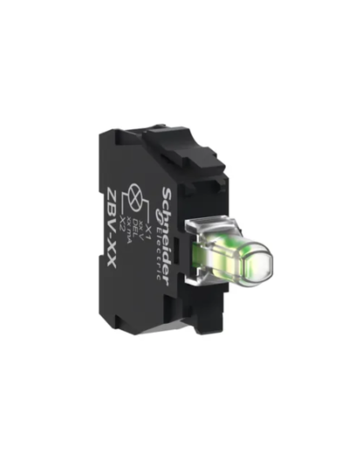 Light block, Harmony XB5, Harmony XB4, white, for head 22mm, universal LED, screw clamp terminals, 24V AC/DC
