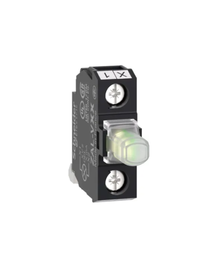 Light block, Harmony XALD, XALK, white, for head 22mm, universal LED, mounting in back of enclosure, 24V AC/DC