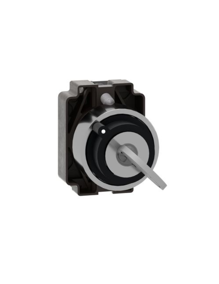 Key selector switch, Easy Harmony XB2, metal, black, 22mm, key no 455, 2 positions, spring return, left pull out, 1NO