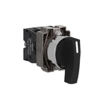 Complete selector switch, Easy Harmony XB2, metal, black, 22mm, long handle, 3 positions, stay put, 2NO