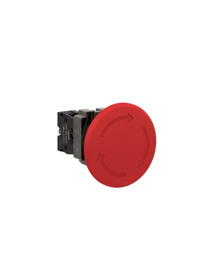 Complete emergency switching off push button, Easy Harmony XB2, metal, red mushroom 60mm, 22mm, turn to release, 1NC