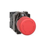 Complete emergency switching off push button, Easy Harmony XB2, metal, red, mushroom 30mm, 22mm, turn to release, 1NC