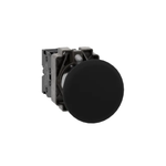 Push button, Easy Harmony XB2, metal, black, mushroom head 40mm, 22mm, 1NO