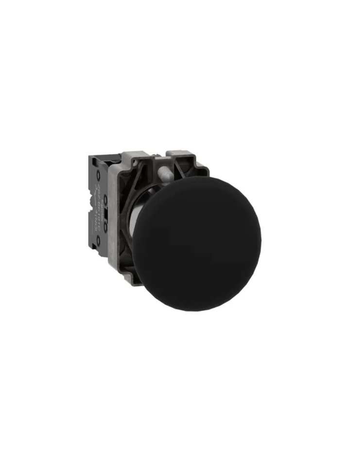 Push button, Easy Harmony XB2, metal, black, mushroom head 40mm, 22mm, 1NO