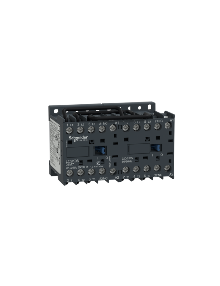 TeSys K reversing contactor - 3P - AC-3 <= 440 V 9 A - 1 NO - 220...230 VAC coil