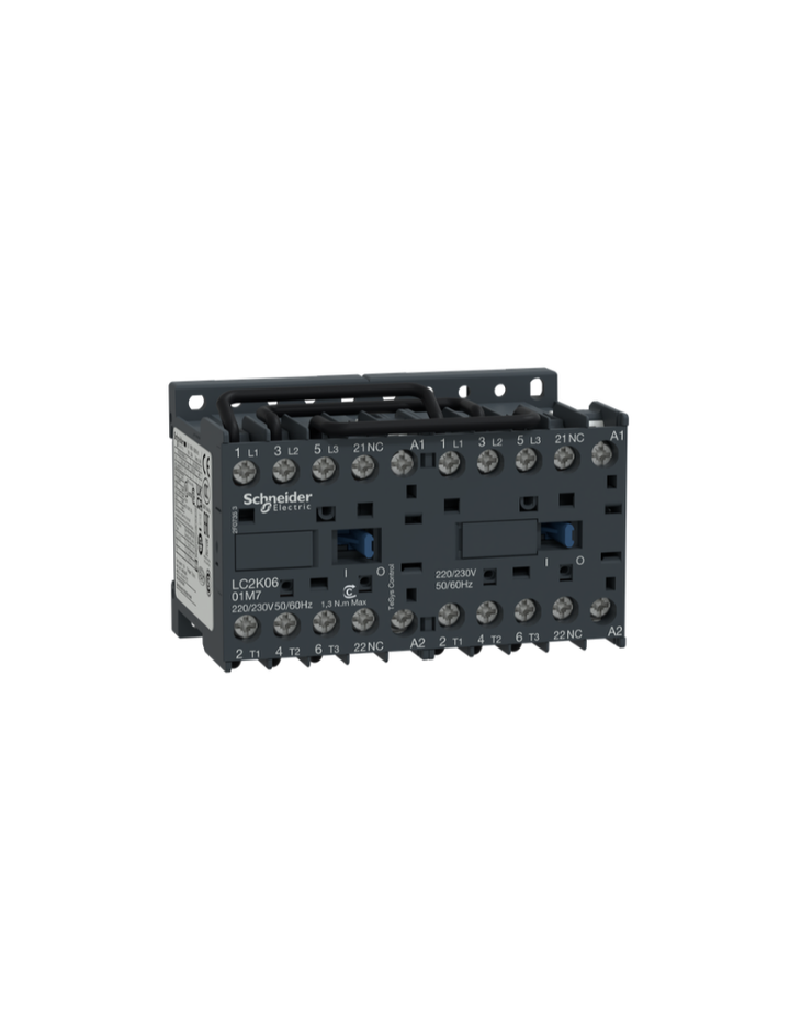 TeSys K reversing contactor - 3P - AC-3 <= 440 V 9 A - 1 NC - 220...230 VAC coil