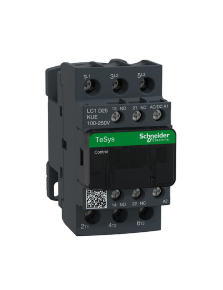TeSys D contactor 3P 25A AC-3 up to 440V coil 100-250V AC/DC
