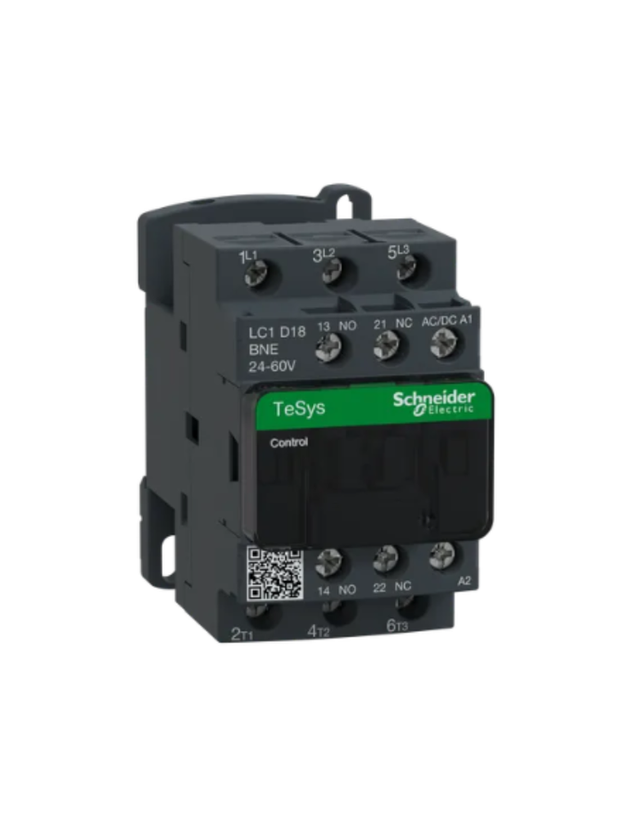 Contactor, TeSys Deca Advanced, 3P(3NO), AC-3/3e, <=440V, 18A, 24...60V AC/DC coil, screw clamp terminals
