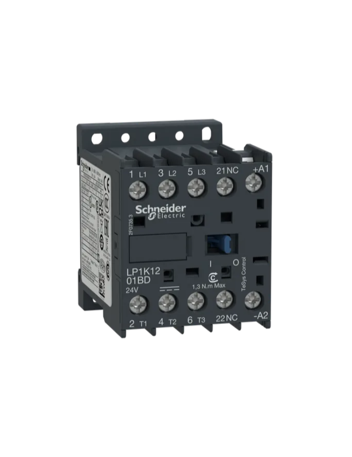 TeSys K contactor - 3P - AC-3 <= 440 V 12 A - 1 NC aux. - 24 V DC coil