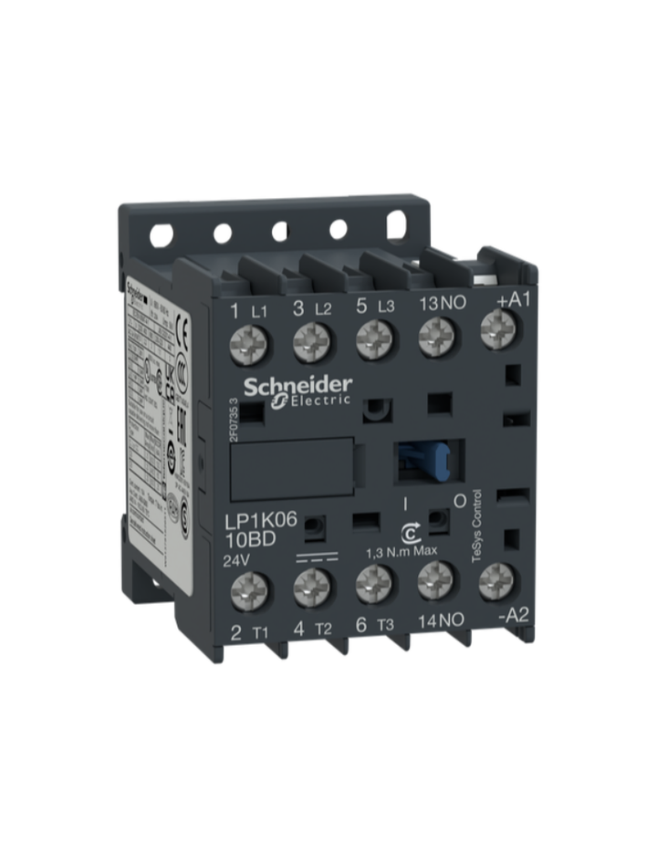 TeSys K contactor - 3P - AC-3 <= 440 V 6 A - 1 NO aux. - 24 V DC coil