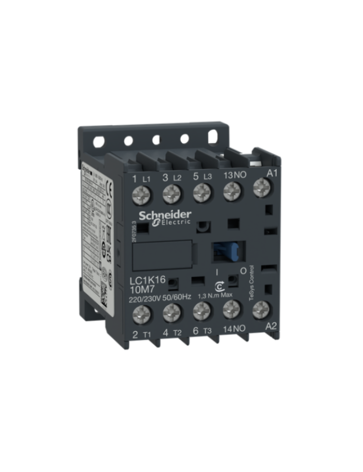 TeSys K contactor - 3P - AC-3 <= 440 V 16 A - 1 NO aux. - 110 V AC coil