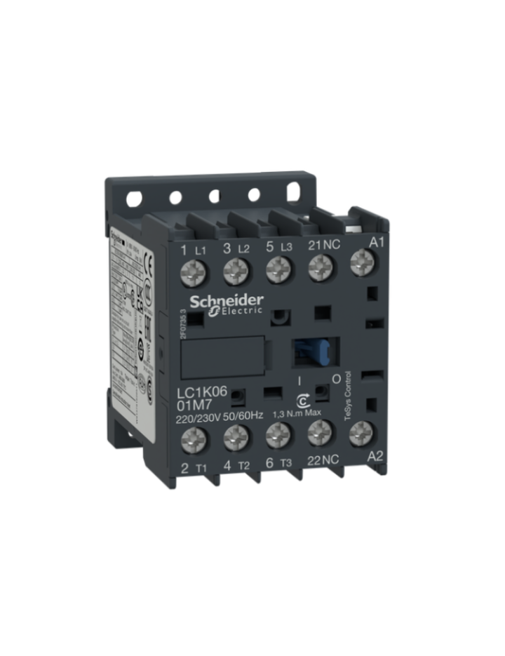 TeSys K contactor - 3P - AC-3 <= 440 V 16 A - 1 NC aux. - 220...230 V AC coil