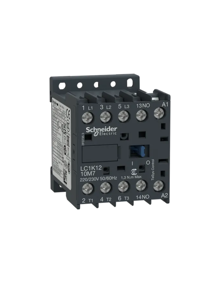 Contactor, TeSys K, 3P, AC-3, lt or eq to 440V 12 A, 1 NO aux., 400 to 415VAC coil
