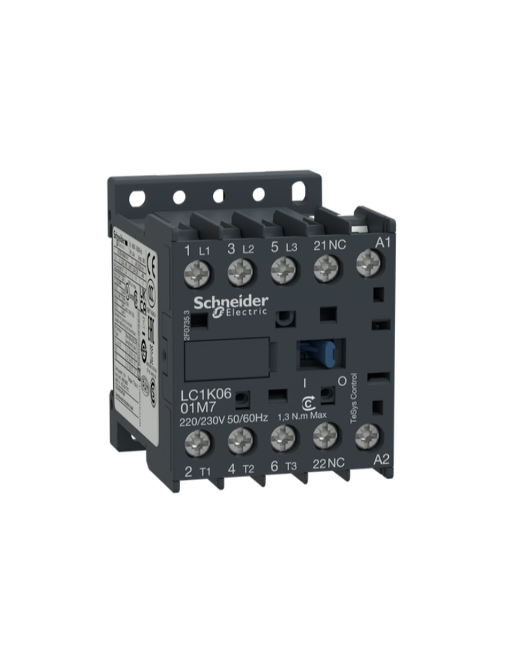 TeSys K contactor - 3P - AC-3 <= 440 V 6 A - 1 NC aux. - 400...415 V AC coil