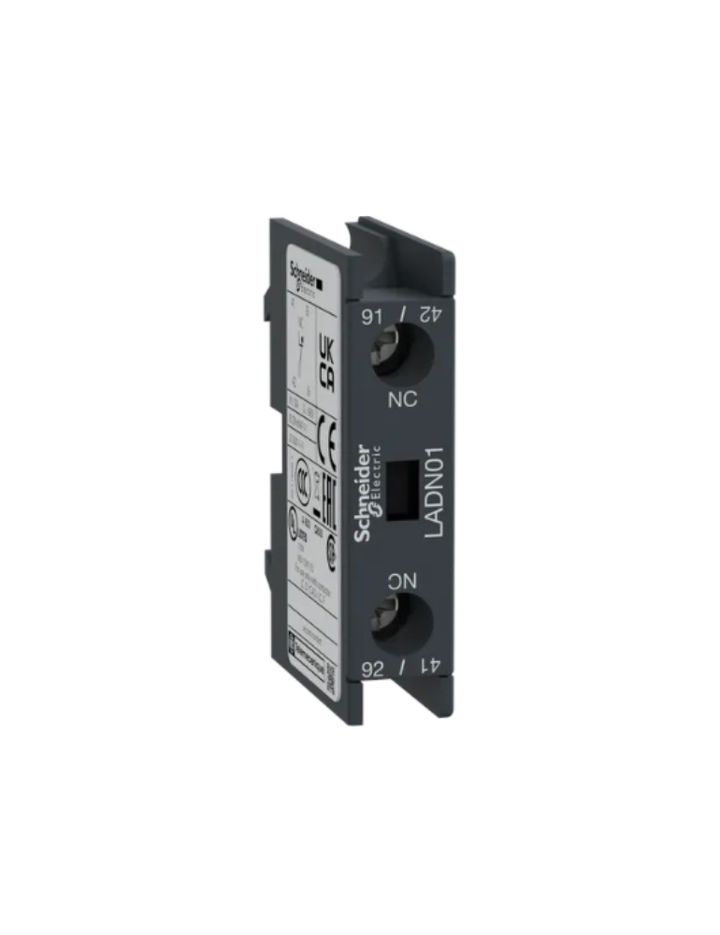 Auxiliary contact block, TeSys D, 1NC, front mounting, screw clamp terminals