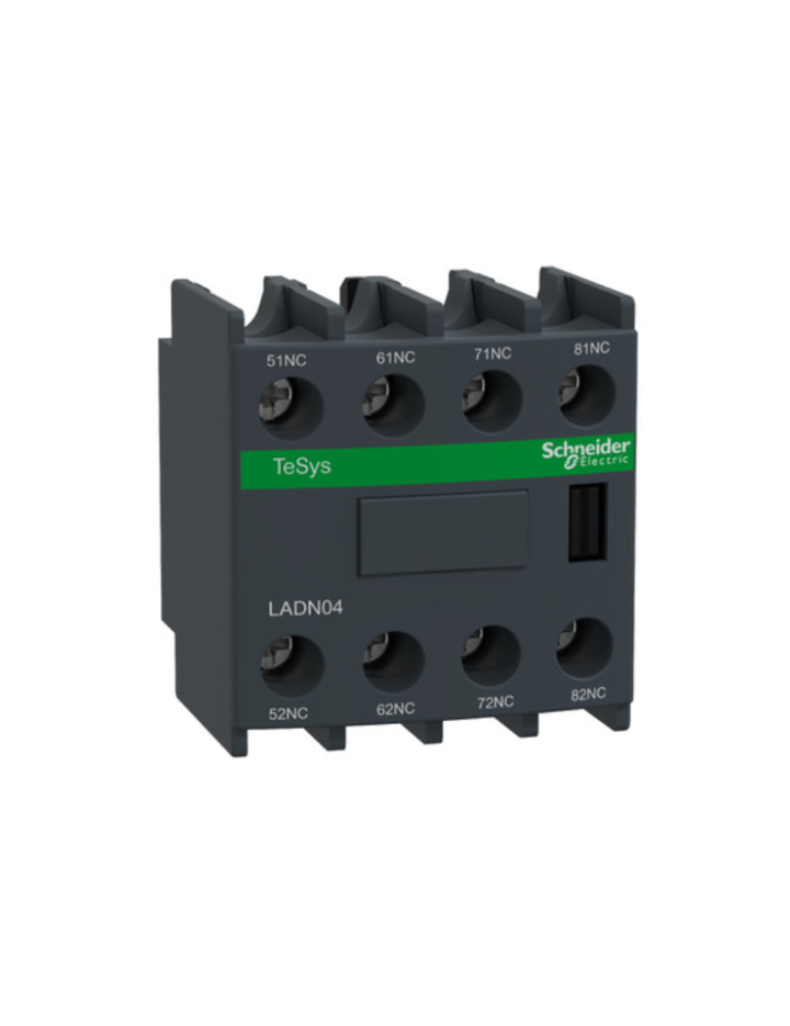 Auxiliary contact block, TeSys D, 4NC, front mounting, screw clamp terminals